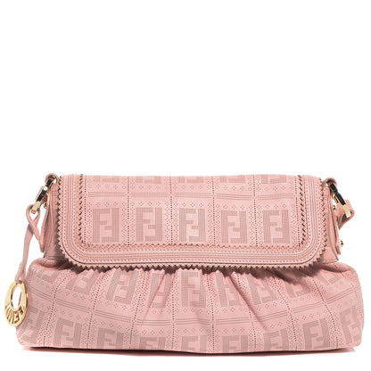 Fendi Calfskin Perforated Small Chef Shoulder Bag Pink 1 of 9