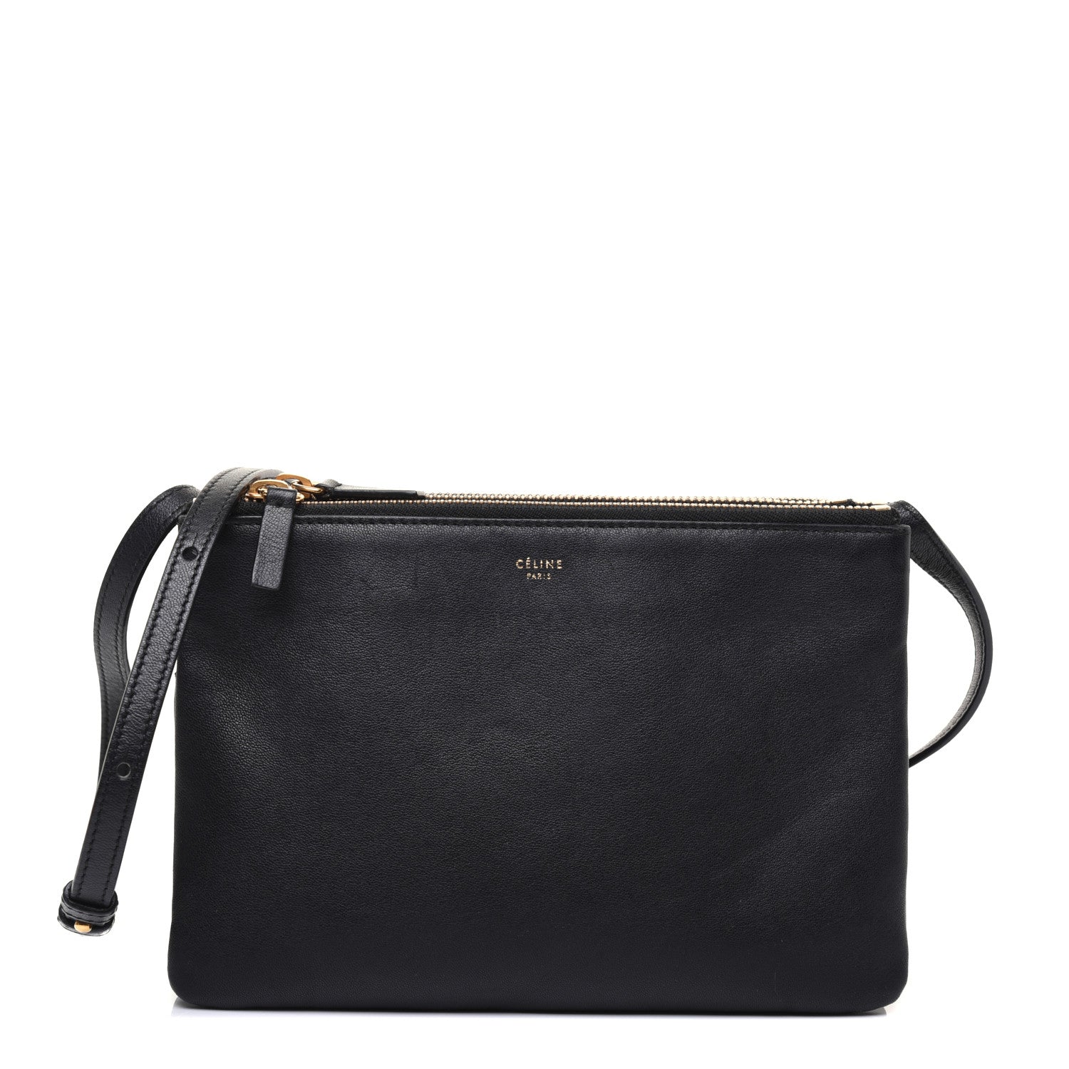 Celine Lambskin Small Trio Crossbody Bag Black 1 of 19