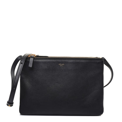 Celine Lambskin Small Trio Crossbody Bag Black 1 of 19