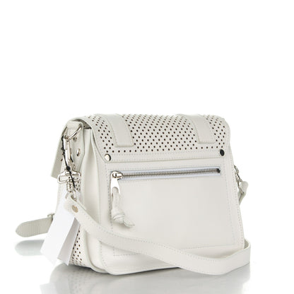 Proenza Schouler Perforated Calfskin PS1 Pouch Messenger Optic White 3 of 10