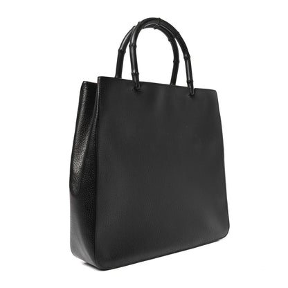 Gucci Pigskin Cinghiale Bamboo Tote Black 3 of 10