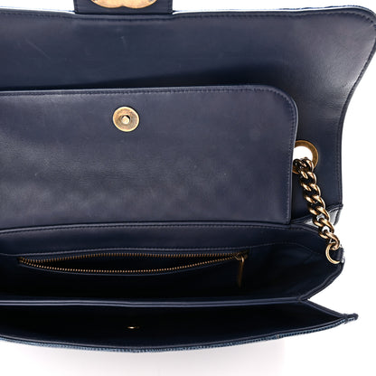 Chanel Lizard Lambskin Quilted Large Perfect Edge Flap Blue 5 of 10