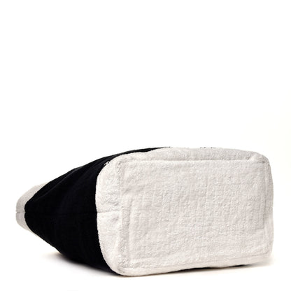 Chanel Terry Cotton CC Beach Tote Towel Set Black White 4 of 6