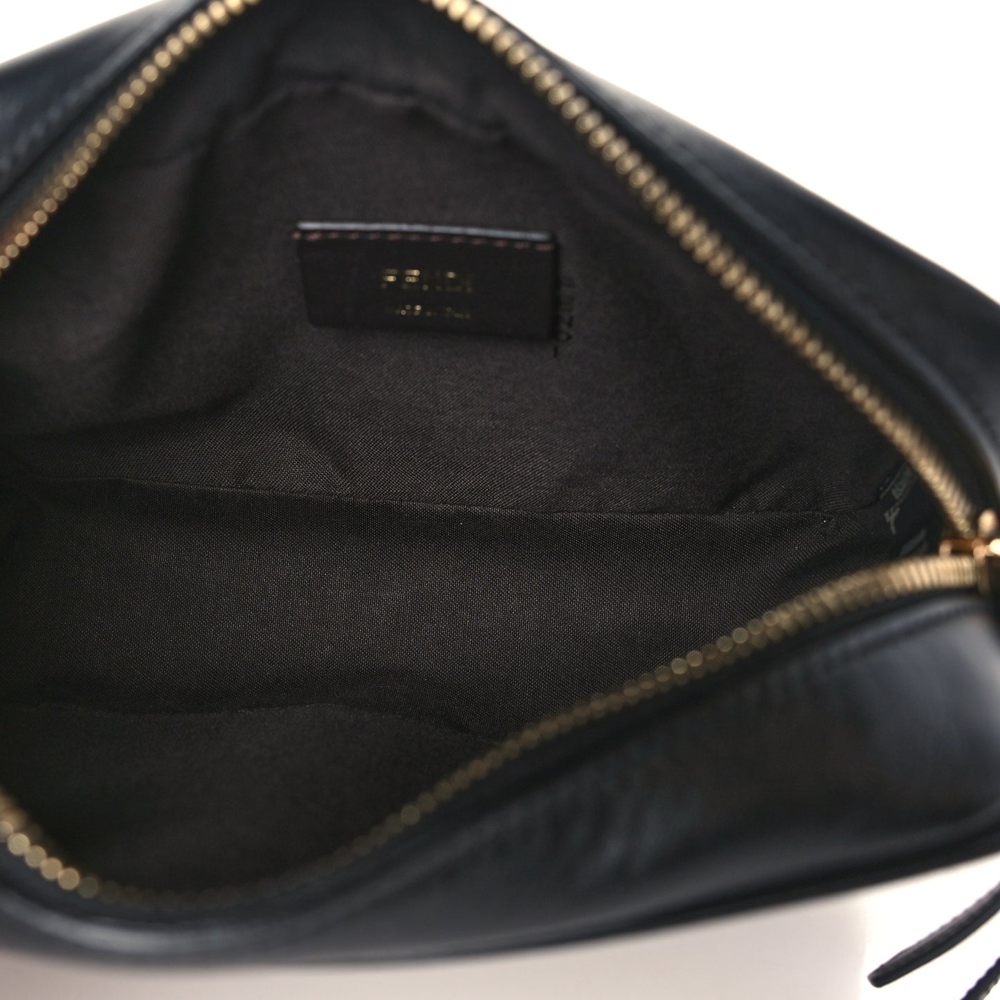 Glazed Fabric Vitello Century FF 1974 Stamp Patch Mini Camera Case Mogano Panna Black