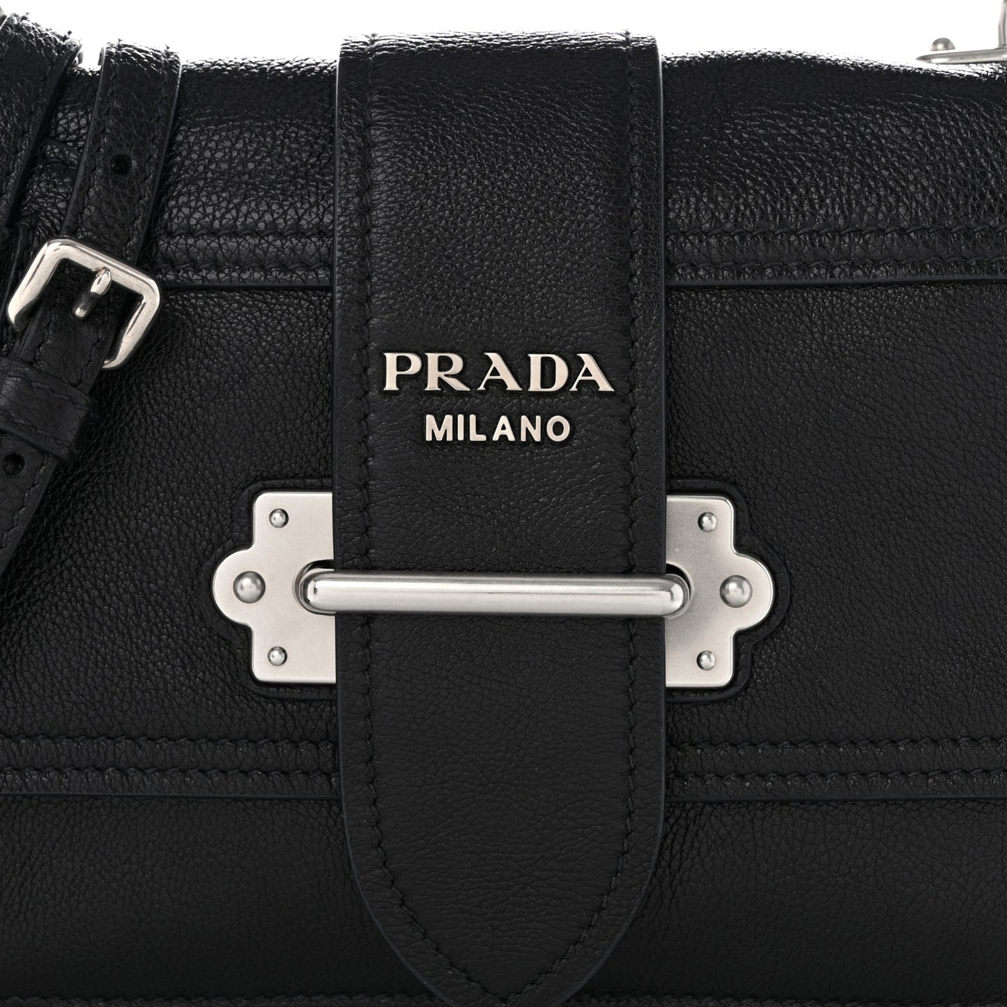 Glace Calf Large Soft Cahier Bag Black Astrale