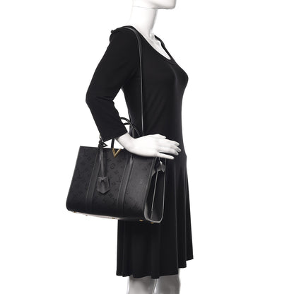 Louis Vuitton Monogram Cuir Plume Very Tote GM Black 2 of 12