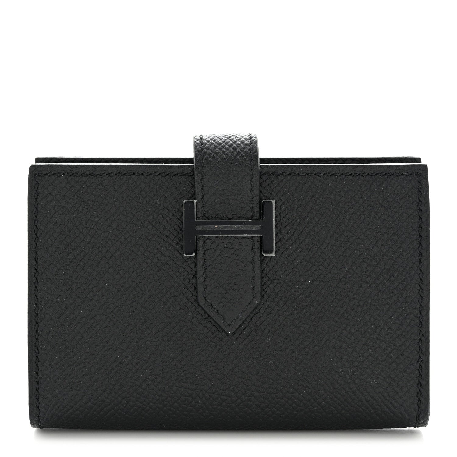Hermes Epsom Monochrome Bearn Card Holder Wallet Black 1 of 8