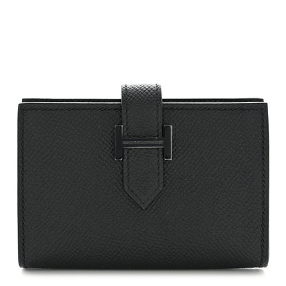 Hermes Epsom Monochrome Bearn Card Holder Wallet Black 1 of 8