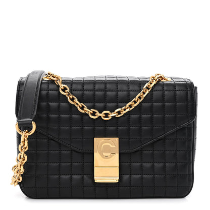 Celine Calfskin Quilted Medium C Bag Black 1 of 10
