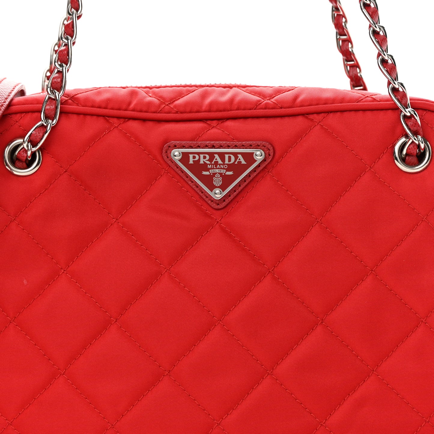 Nylon Tessuto Impuntu Quilted Crossbody Bag Rosso