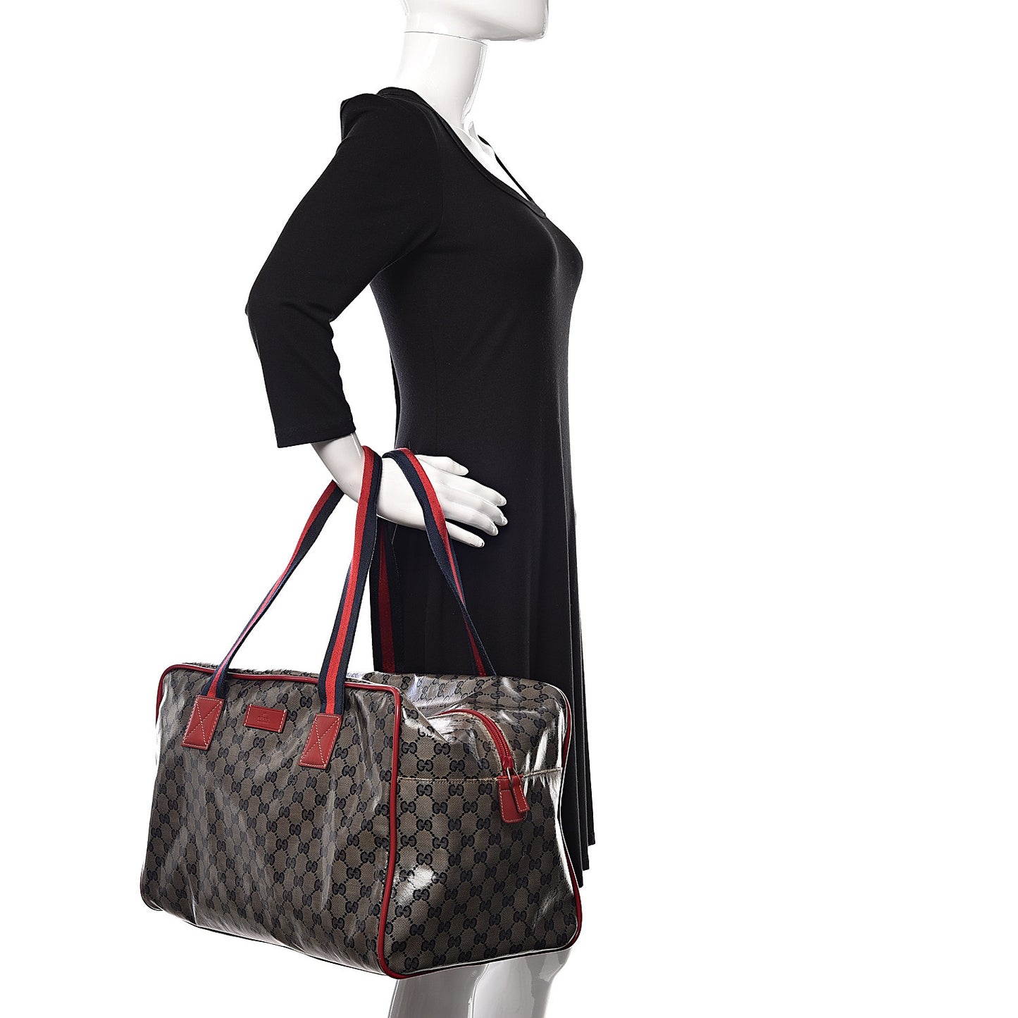 Crystal Monogram Web Medium Collapsible Carry On Duffle Navy