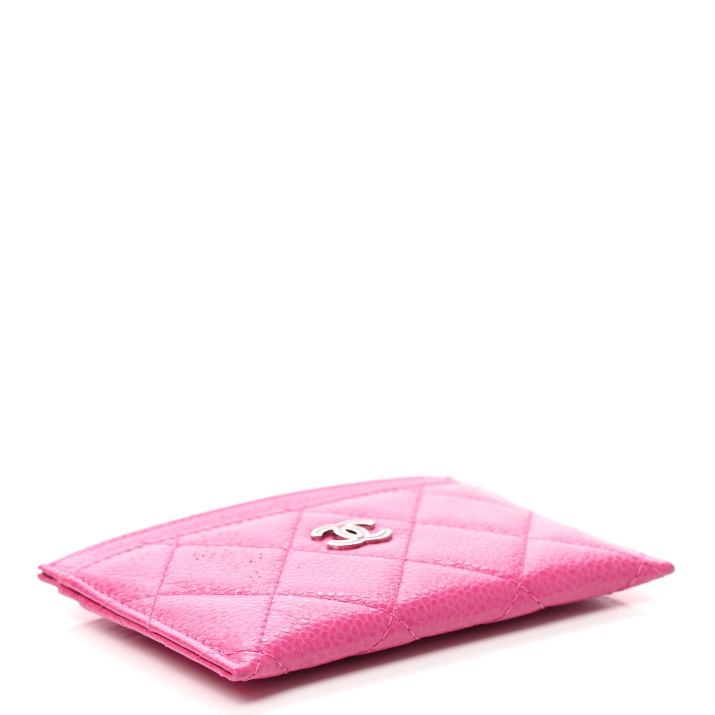 Caviar Quilted Card Holder Pink