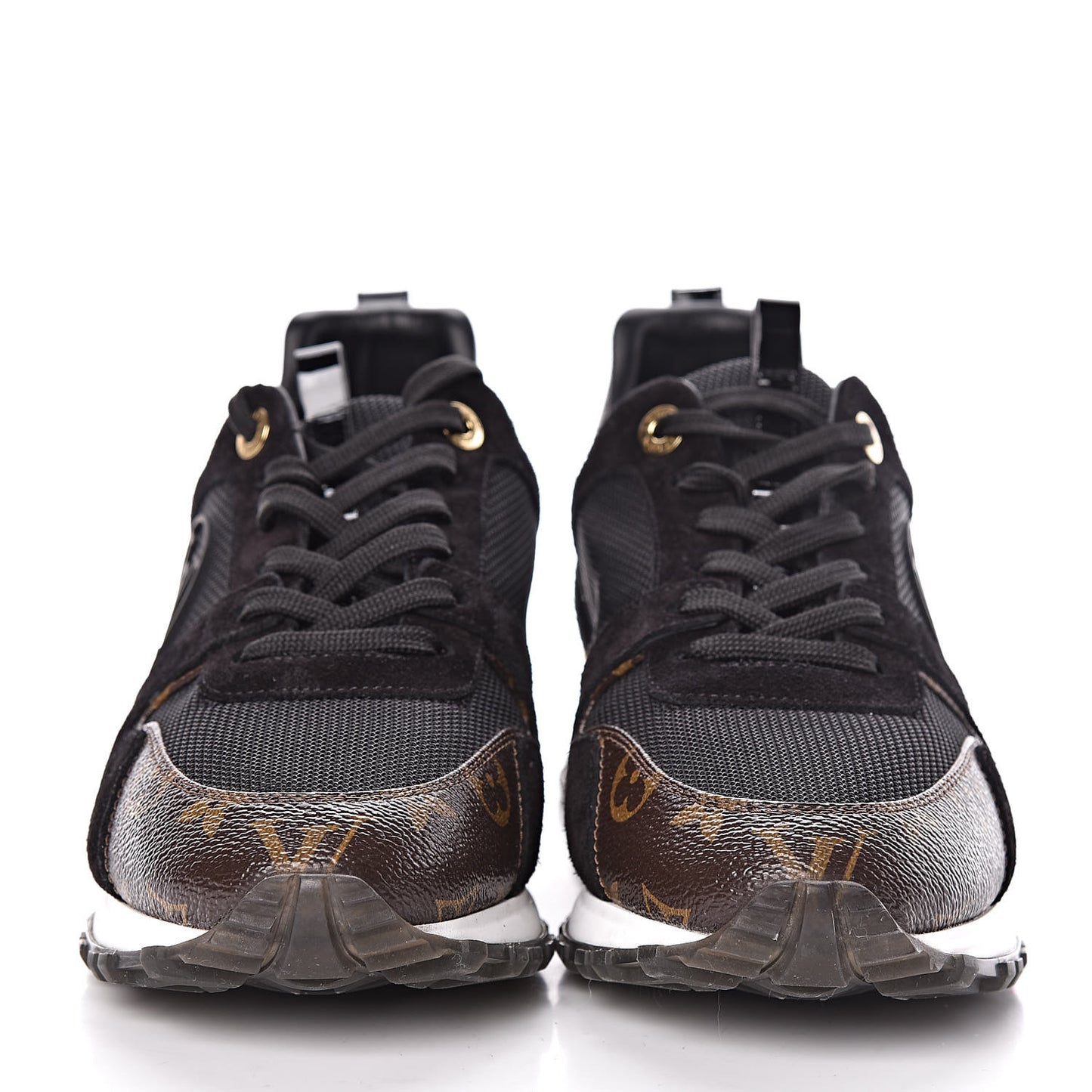 Suede Monogram Run Away Sneakers 40 Black