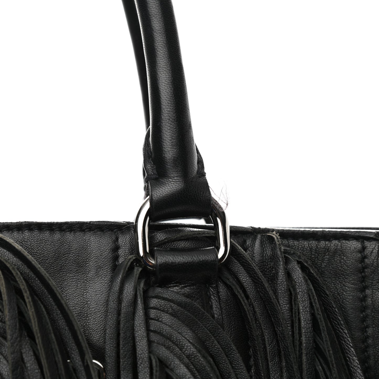 Nappa Fringe Tote Black