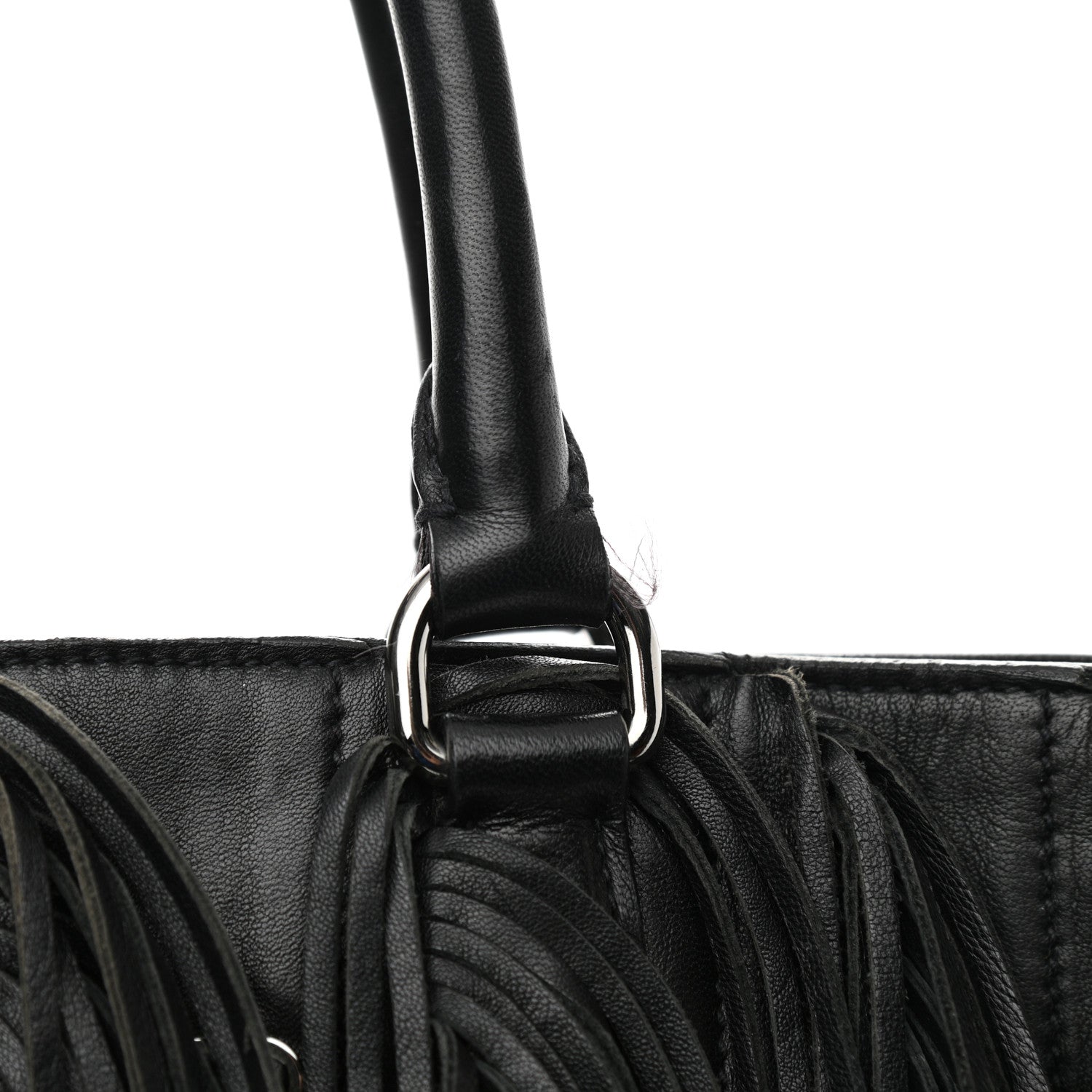 Prada Nappa Fringe Tote Black 13 of 13