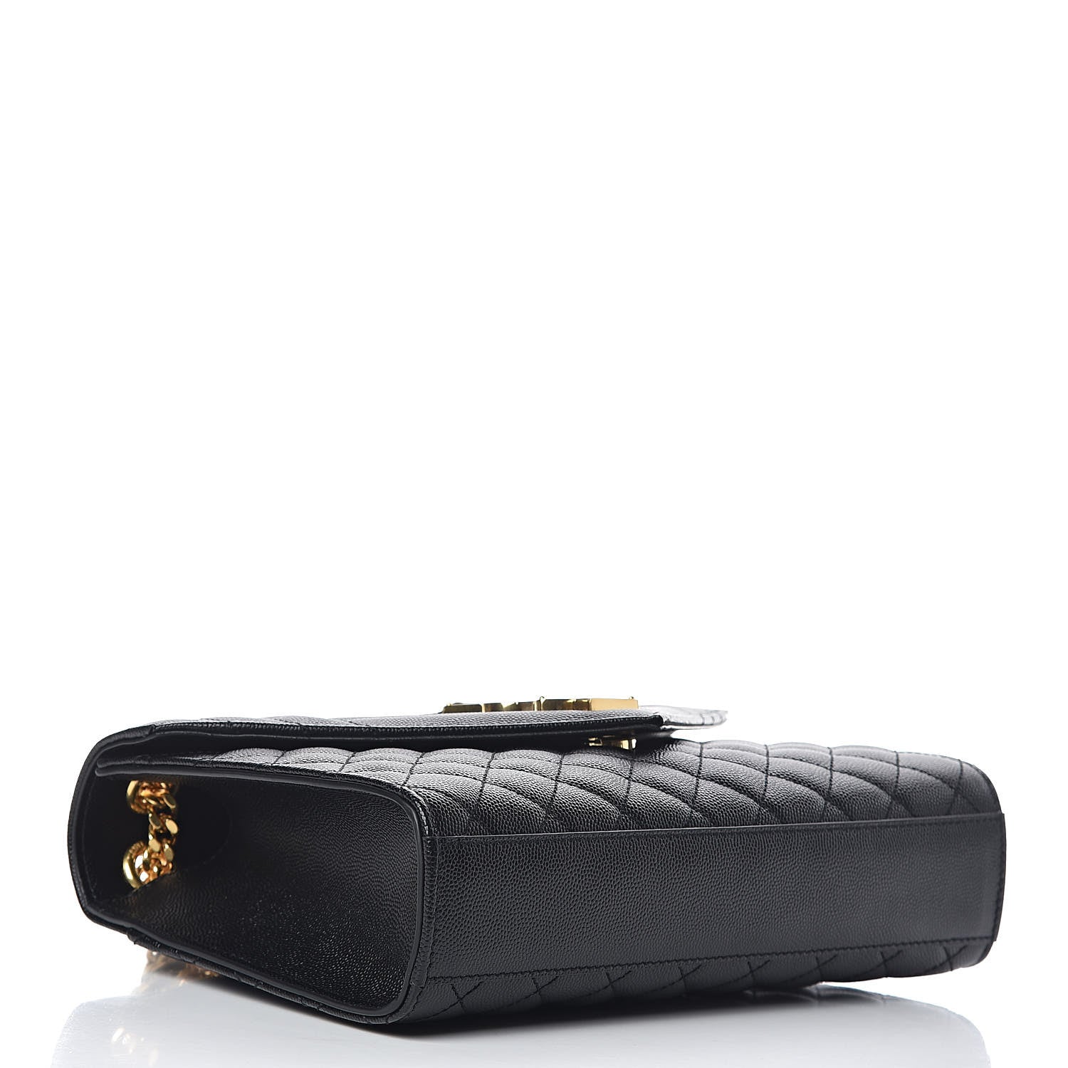 Saint Laurent Grain De Poudre Textured Mixed Matelasse Triquilt Medium Monogram Satchel Black 4 of 11