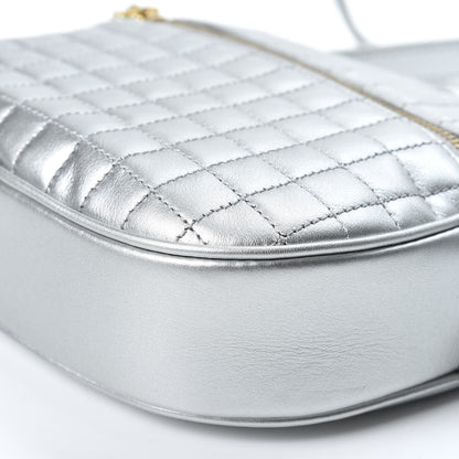 Celine Laminated Calfskin Quilted Small C Charm Bag Silver 6 of 10