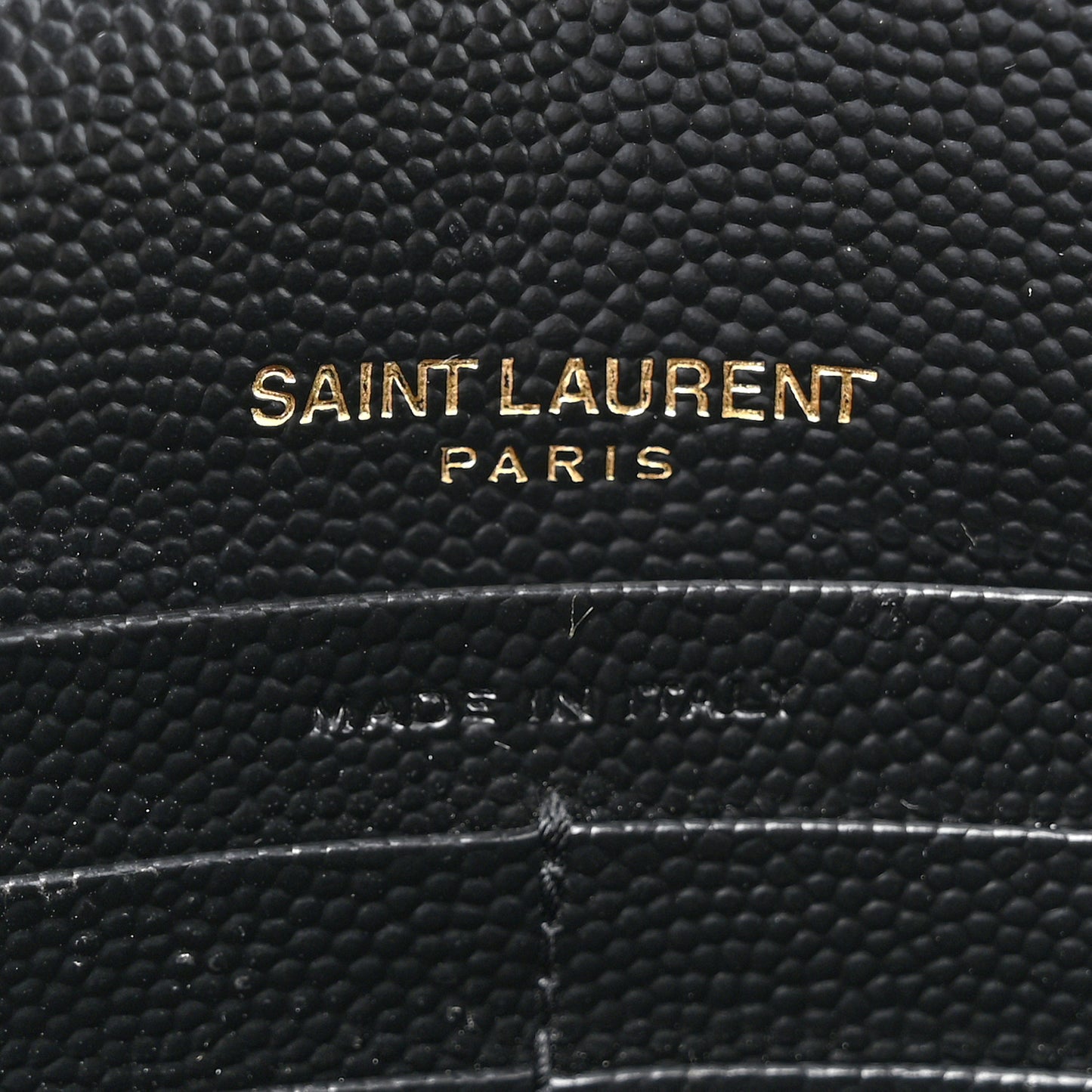 Grain De Poudre Matelasse Chevron Monogram Envelope Chain Wallet Black