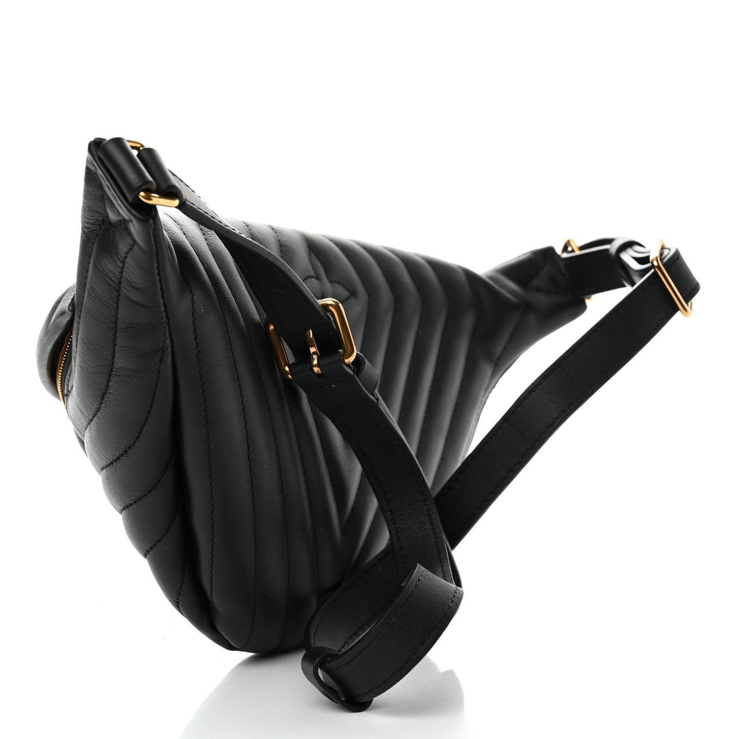 Calfskin Quilted New Wave Bumbag Black