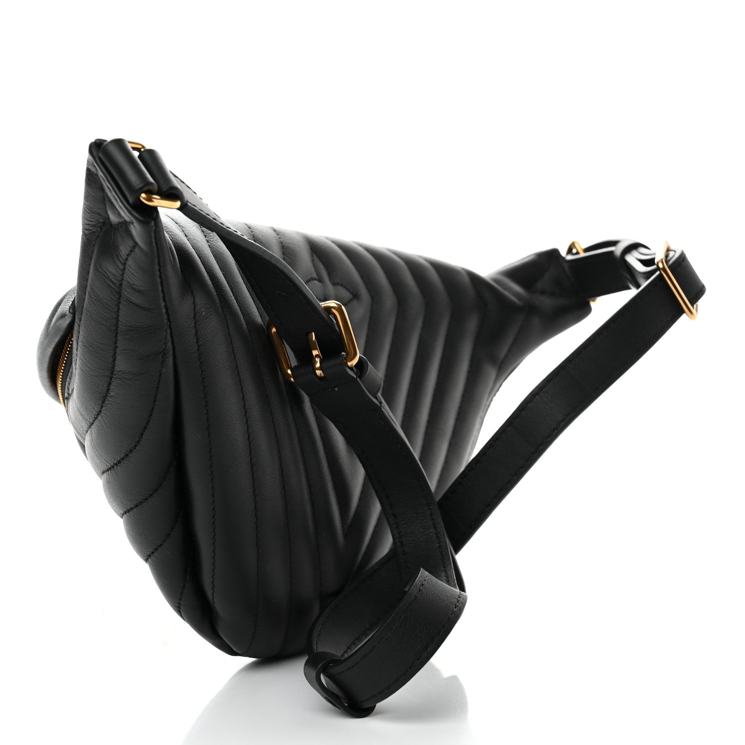 Louis Vuitton Calfskin Quilted New Wave Bumbag Black 3 of 8