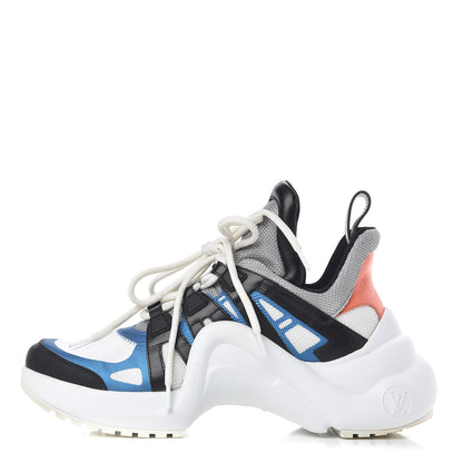 Louis Vuitton Calfskin Technical Nylon LV Archlight Sneakers 38 Blue Black Gris 1 of 17