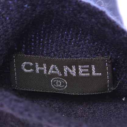 Chanel Cashmere CC Gloves Navy 3 of 4