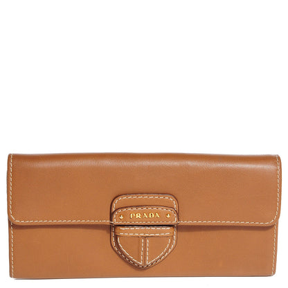 Prada City Calf Long Wallet Caramel 1 of 9
