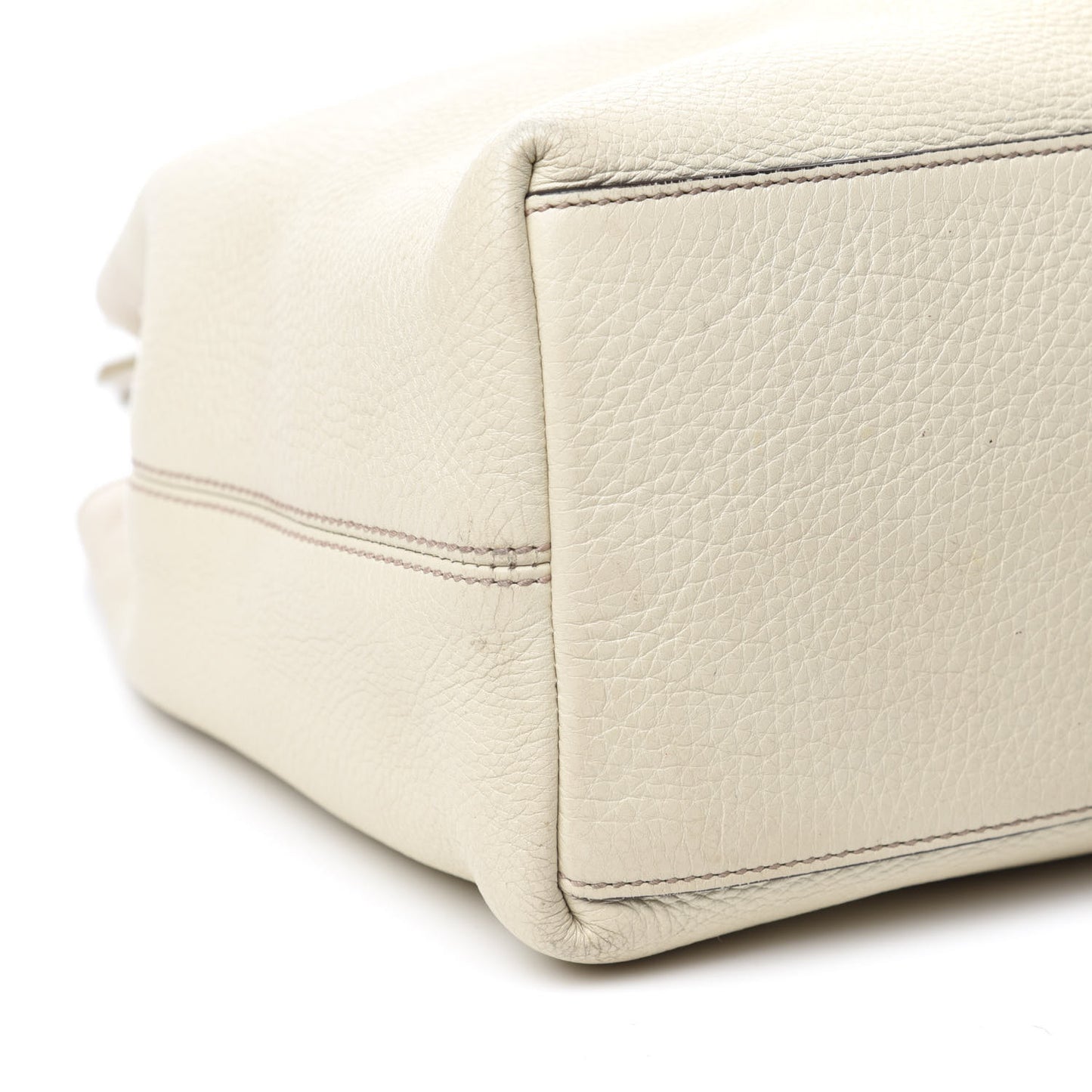 Pebbled Calfskin Medium Soho Chain Shoulder Bag Off White