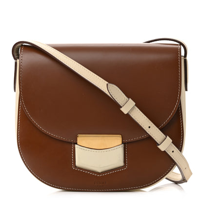 Celine Glazed Calfskin Small Bi-Color Trotteur Chestnut 1 of 10