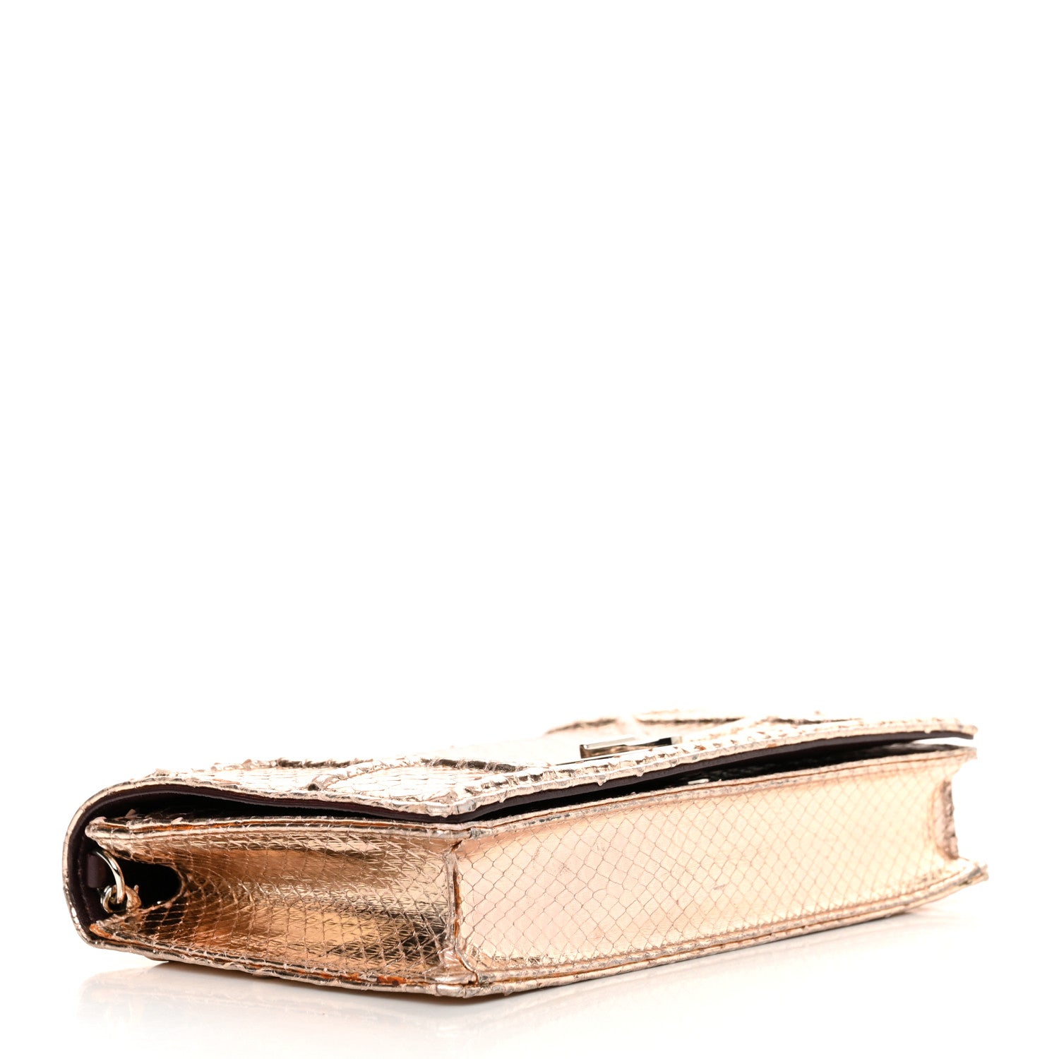 Christian Dior Snakeskin Diorama Wallet on Chain Pouch Rose Gold 4 of 13