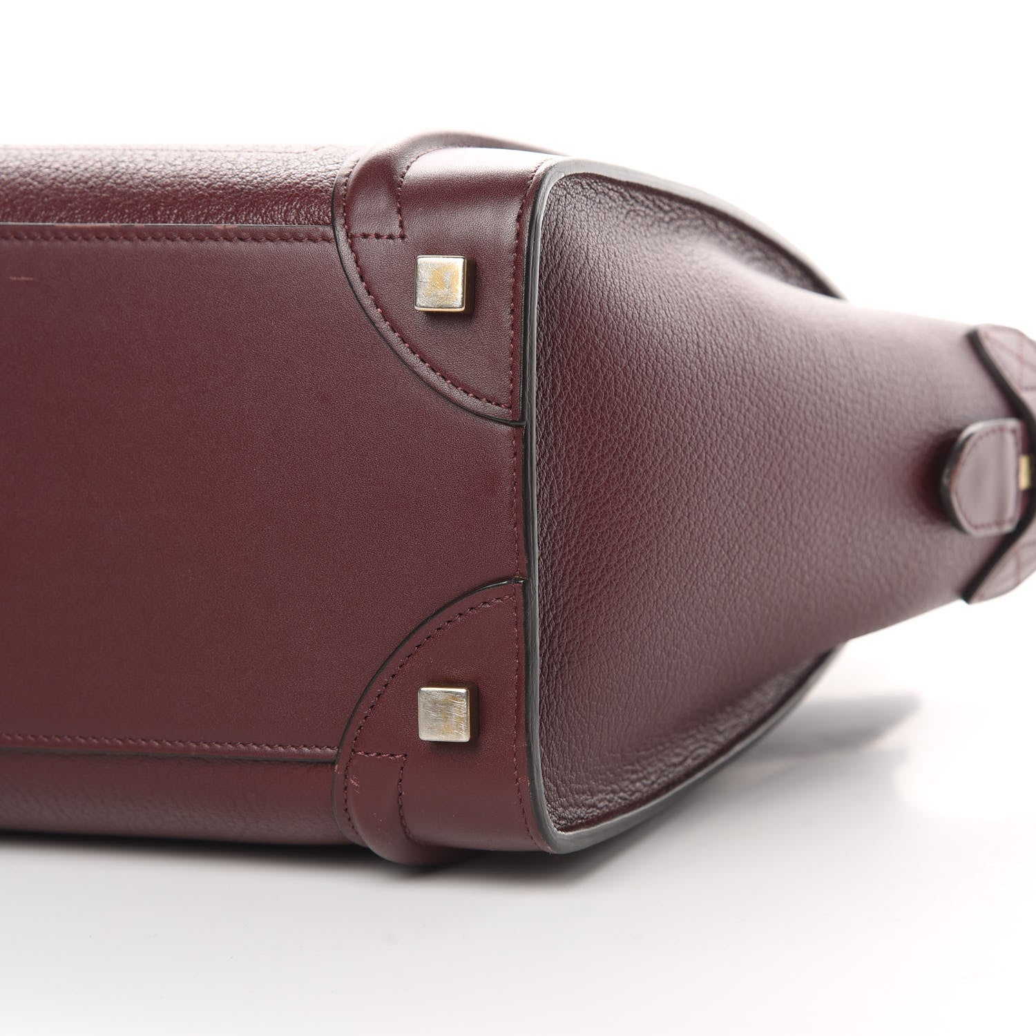Celine Goatskin Calfskin Micro Luggage Burgundy 10 of 15