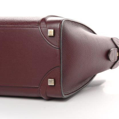 Celine Goatskin Calfskin Micro Luggage Burgundy 10 of 15