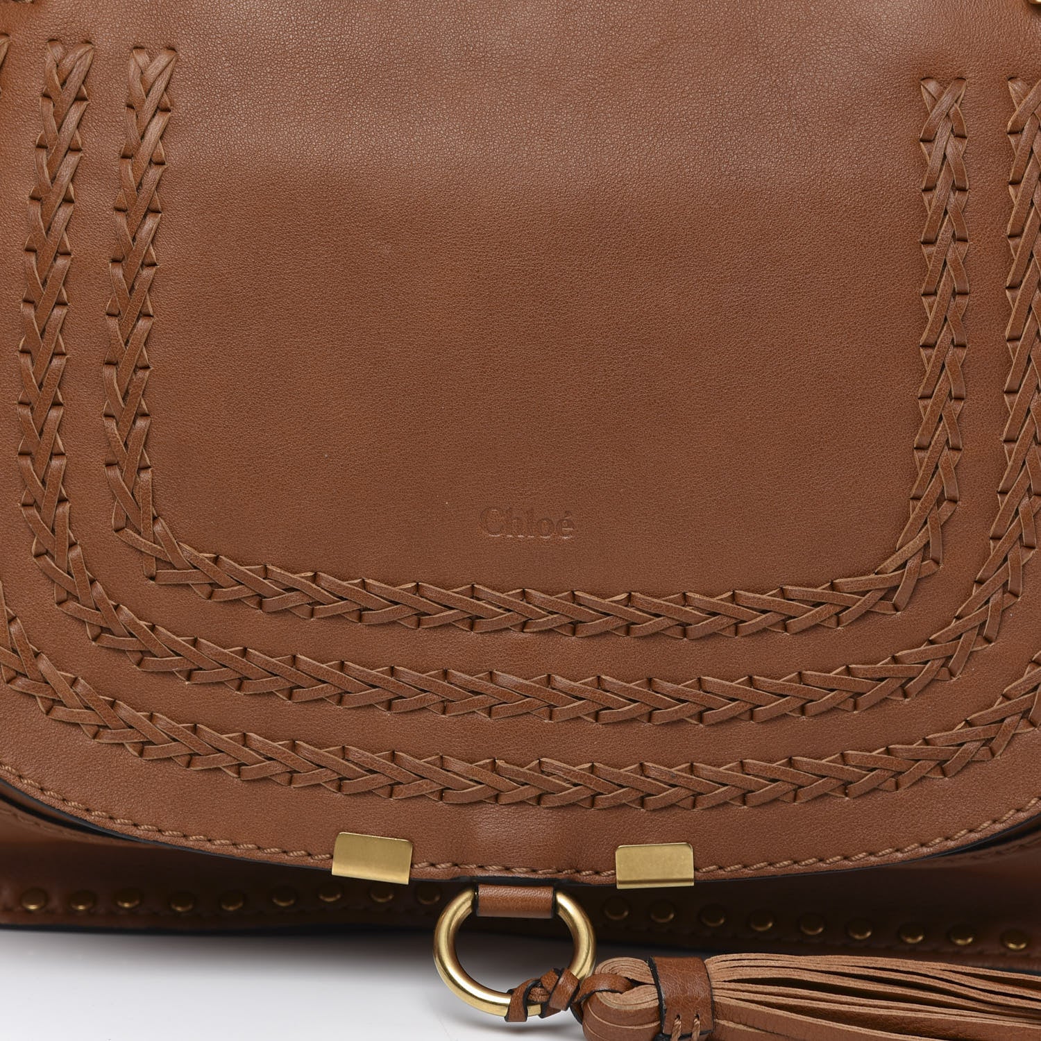Chloe Calfskin Braided Medium Marcie Satchel Caramel 12 of 16