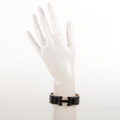 Hermes Enamel Wide Clic Clac H Bracelet GM Black 2 of 6