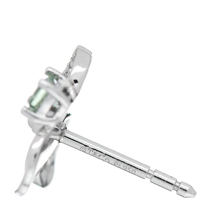 Tiffany Platinum Diamond Green Tourmaline Paper Flowers Earrings 4 of 4