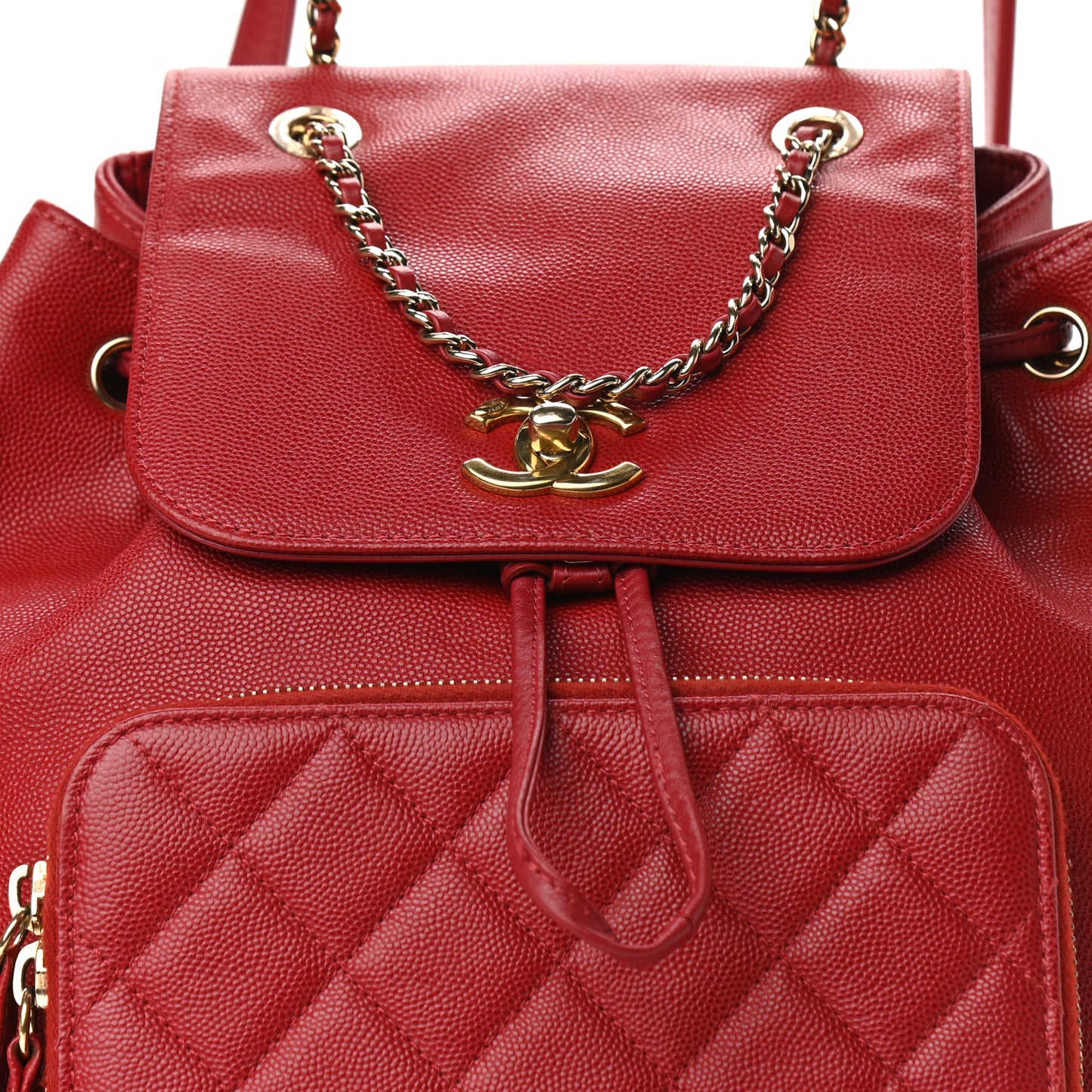 Caviar Quilted Business Affinity Backpack Red