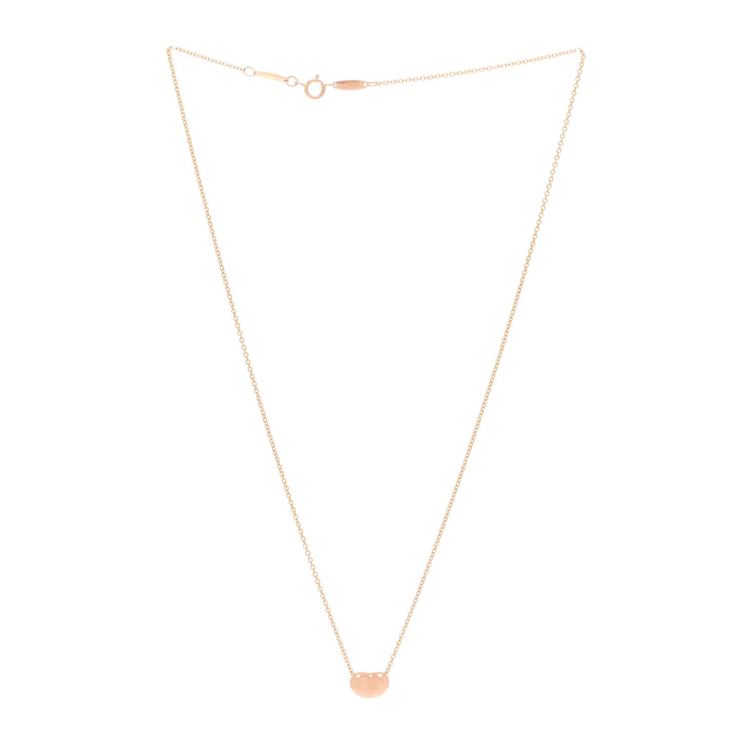 18K Rose Gold 9mm Elsa Peretti Bean Pendant Necklace