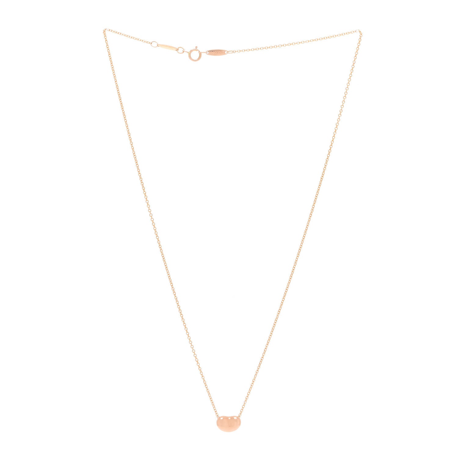 Tiffany 18K Rose Gold 9mm Elsa Peretti Bean Pendant Necklace 3 of 5