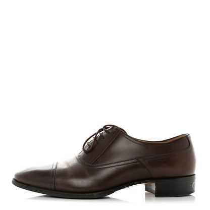 Gucci Calfskin Mens Captoe Oxford Loafers 8 Brown 1 of 8