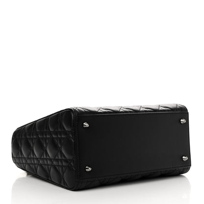 Christian Dior Lambskin Cannage Medium Lady Dior Black 4 of 12