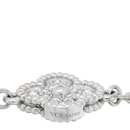 Van Cleef & Arpels 18K White Gold Diamond 6 Motifs Sweet Alhambra Bracelet 3 of 4