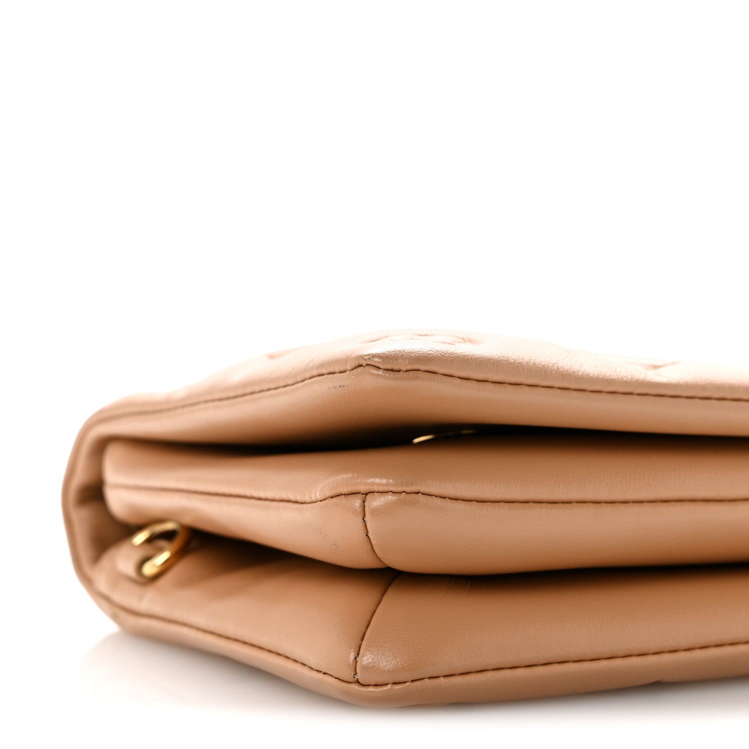 Louis Vuitton Lambskin Embossed Monogram Pochette Coussin Camel 8 of 11