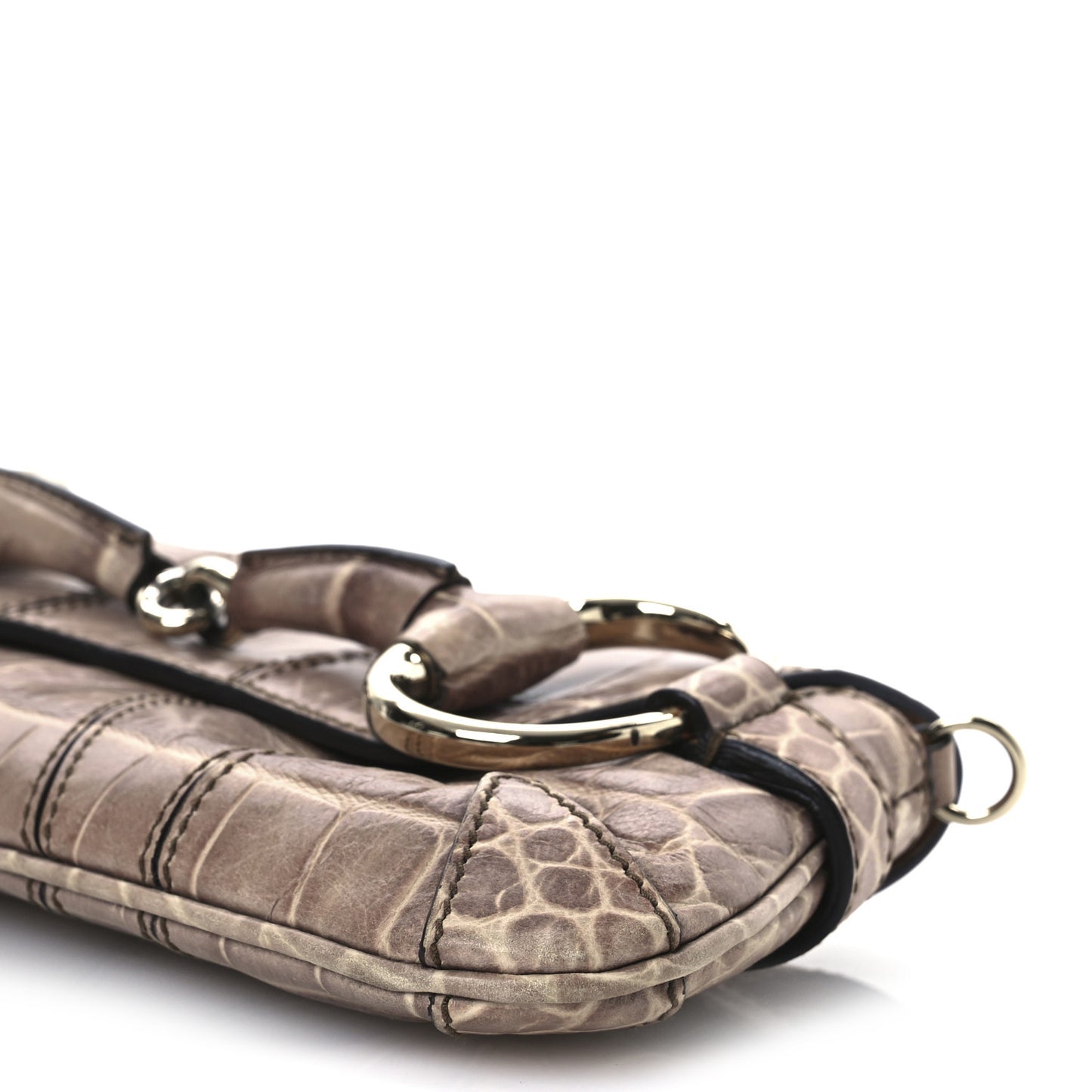 Crocodile Horsebit 1921 Clutch Light Brown