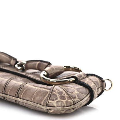 Gucci Crocodile Horsebit 1921 Clutch Light Brown 11 of 12