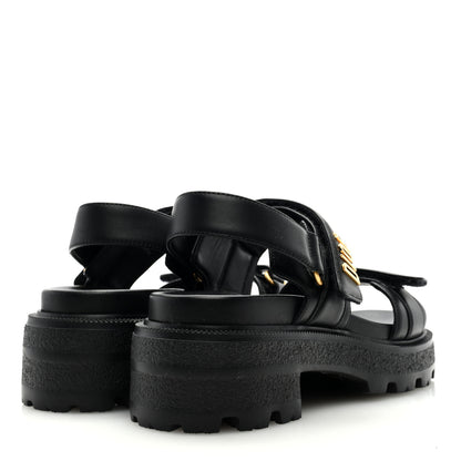 Christian Dior Lambskin Dioract 10mm Sandals 36 Black 4 of 7