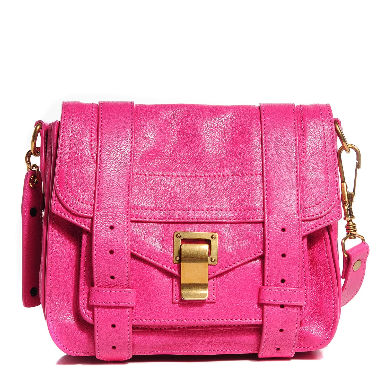 Proenza Schouler Lambskin PS1 Mini Pouch Messenger Bag Raspberry 1 of 12