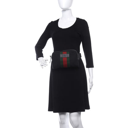 Gucci Canvas Web Slim Belt Bag Black 2 of 9