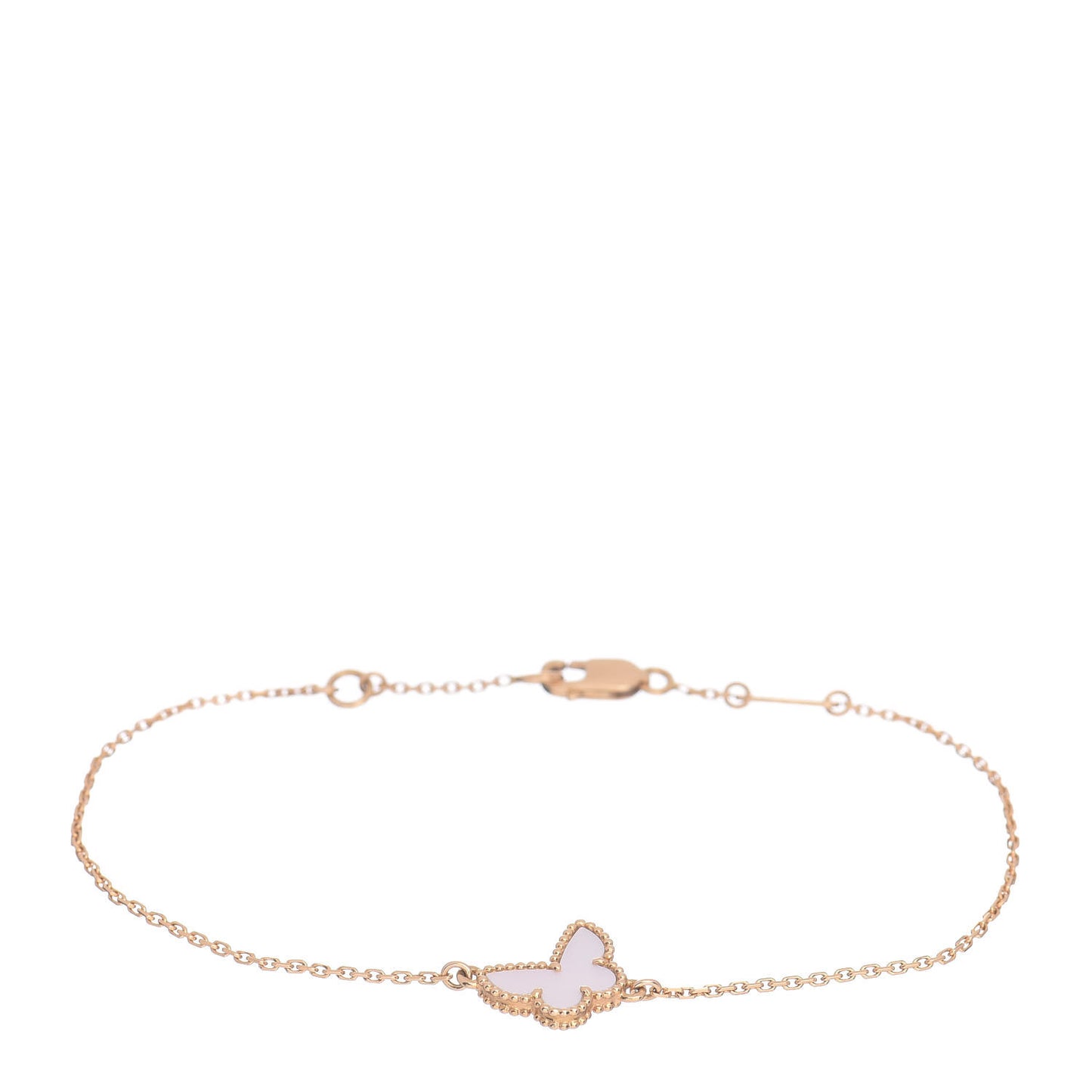 18K Yellow Gold Mother of Pearl Sweet Alhambra Butterfly Bracelet