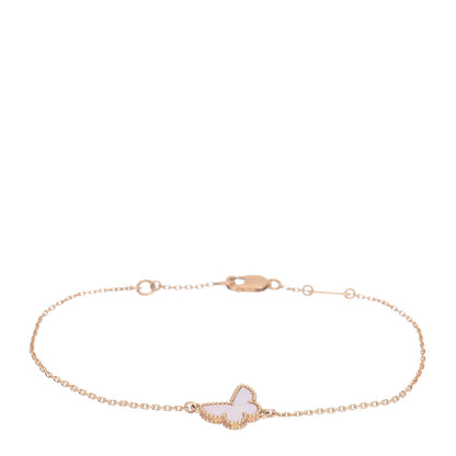Van Cleef & Arpels 18K Yellow Gold Mother of Pearl Sweet Alhambra Butterfly Bracelet 1 of 6