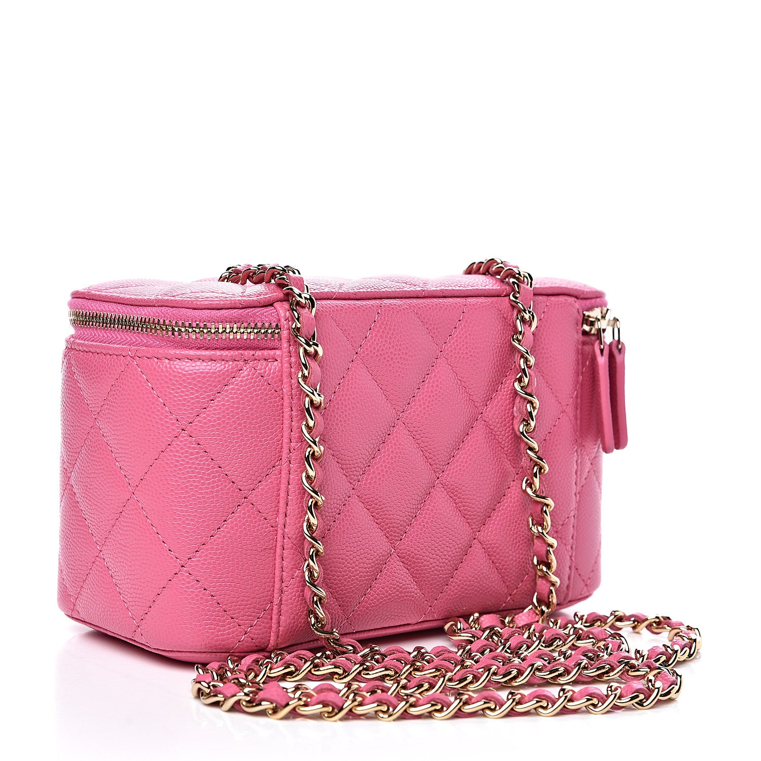 Chanel Caviar Quilted Small Vanity Case With Chain Pink 2 of 9